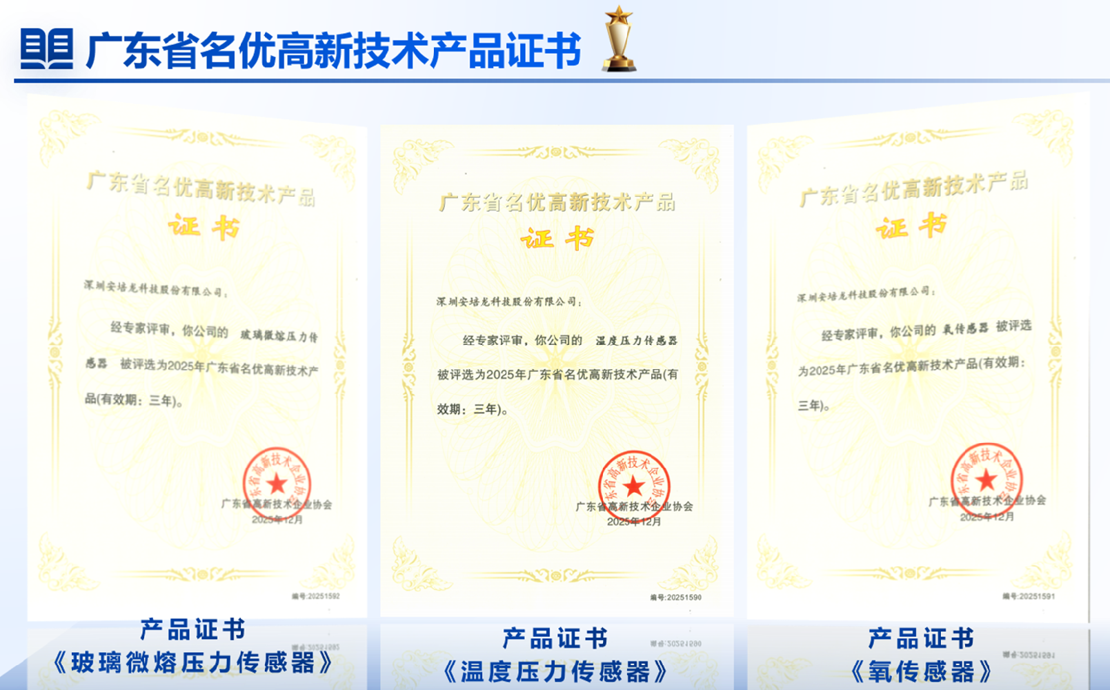 喜讯！AG庄闲三款传感器获评“广东省名优高新技术产品”荣誉